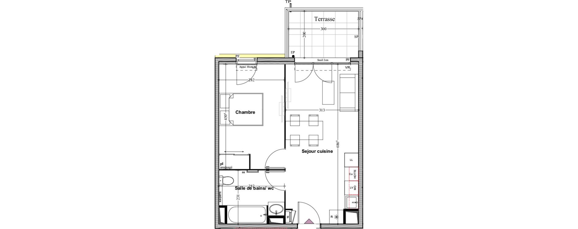 Appartement T2 de 39,49 m2 &agrave; Manosque Bellevue