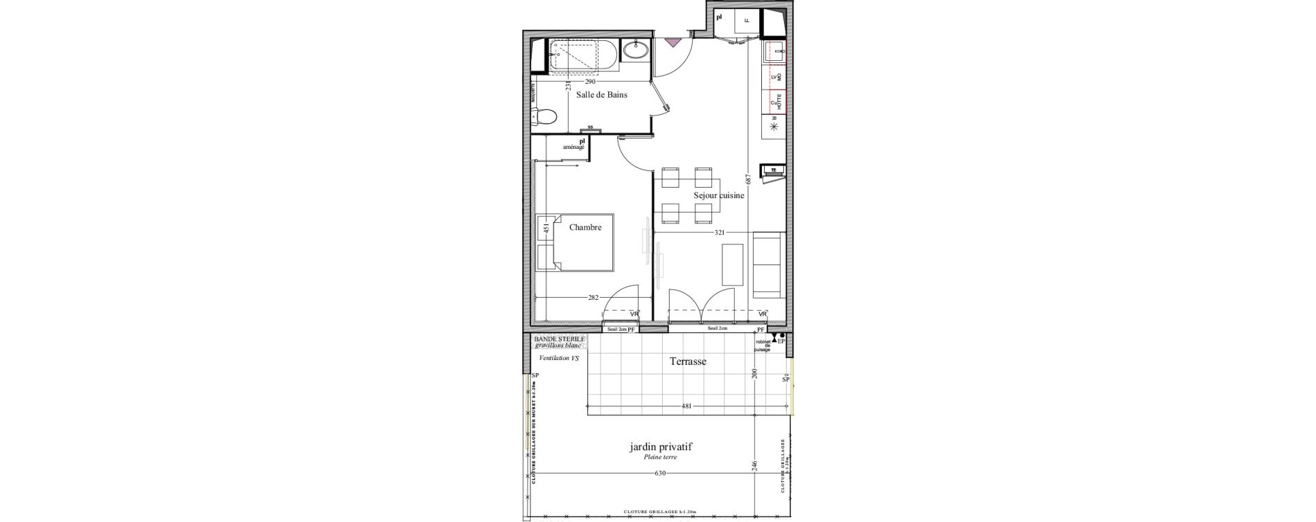 Appartement T2 de 41,82 m2 &agrave; Manosque Bellevue