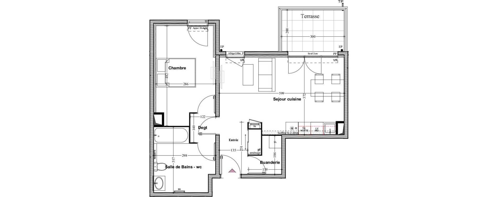 Appartement T2 de 49,64 m2 &agrave; Manosque Bellevue