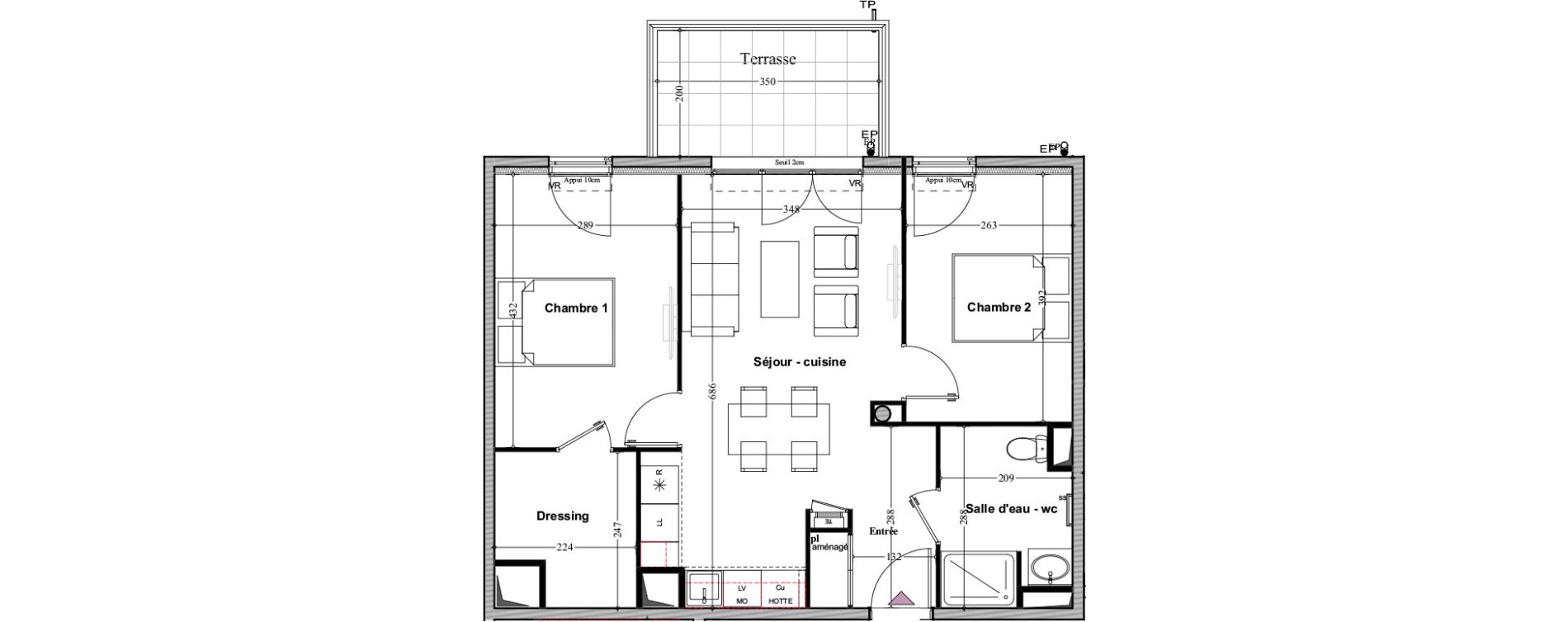 Appartement T3 de 59,11 m2 &agrave; Manosque Bellevue
