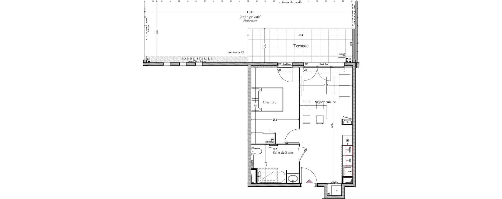 Appartement T2 de 40,54 m2 &agrave; Manosque Bellevue