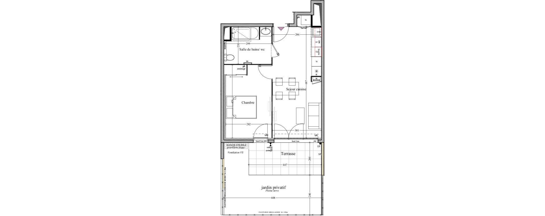 Appartement T2 de 40,27 m2 &agrave; Manosque Bellevue
