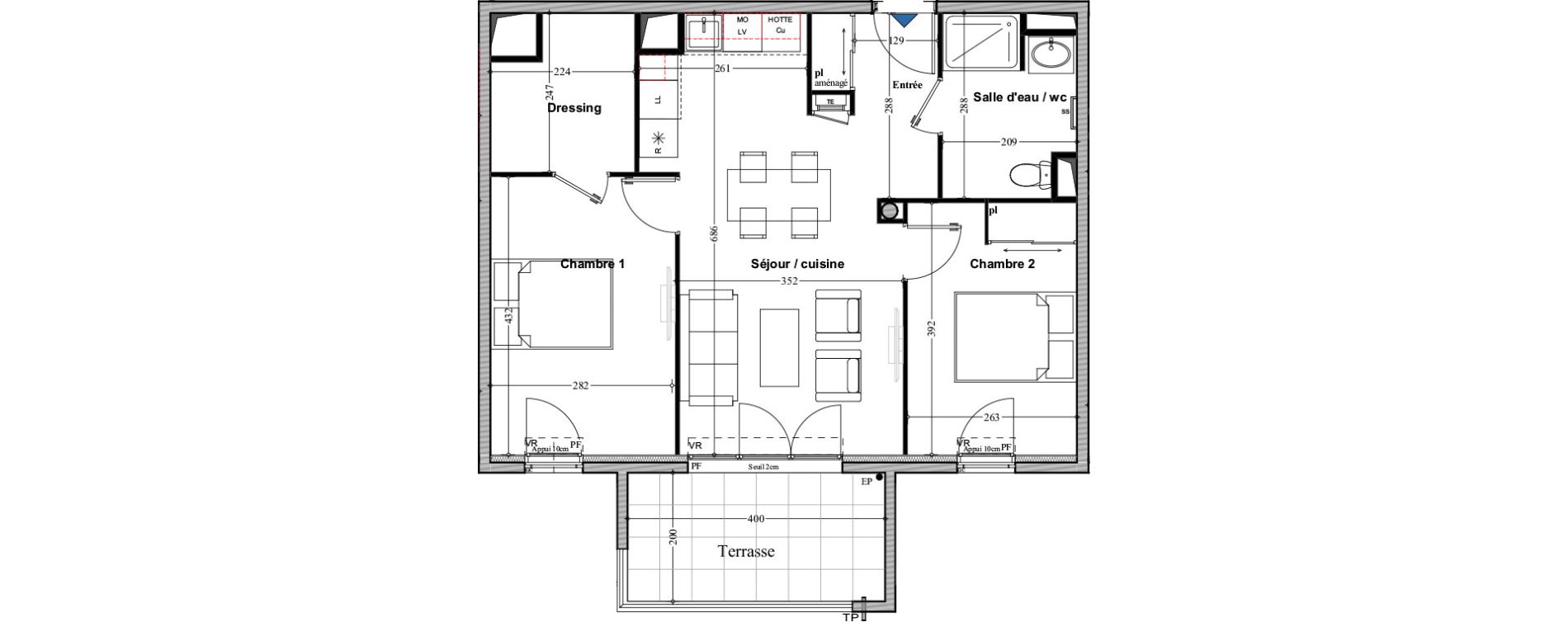 Appartement T3 de 58,95 m2 &agrave; Manosque Bellevue