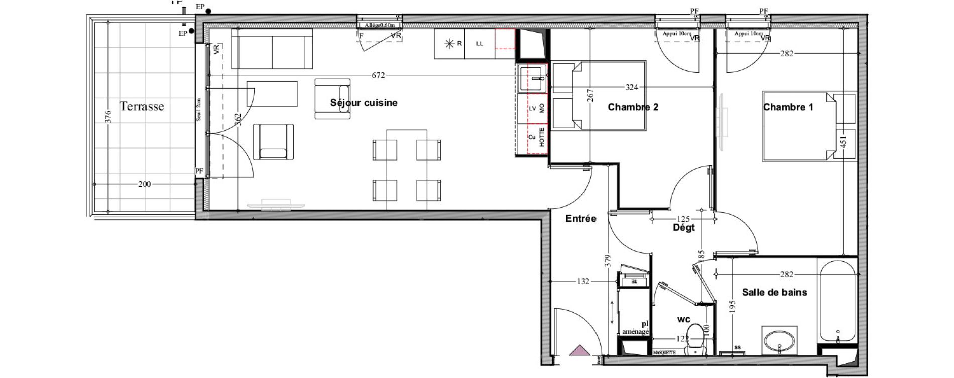 Appartement T3 de 62,08 m2 &agrave; Manosque Bellevue