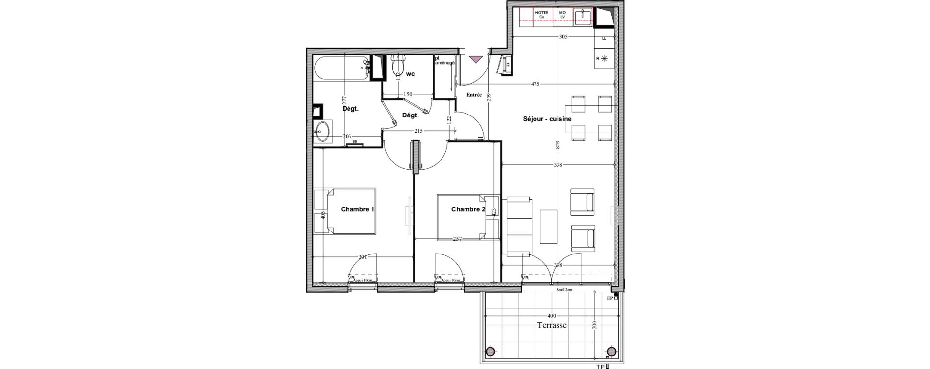 Appartement T3 de 65,16 m2 &agrave; Manosque Bellevue