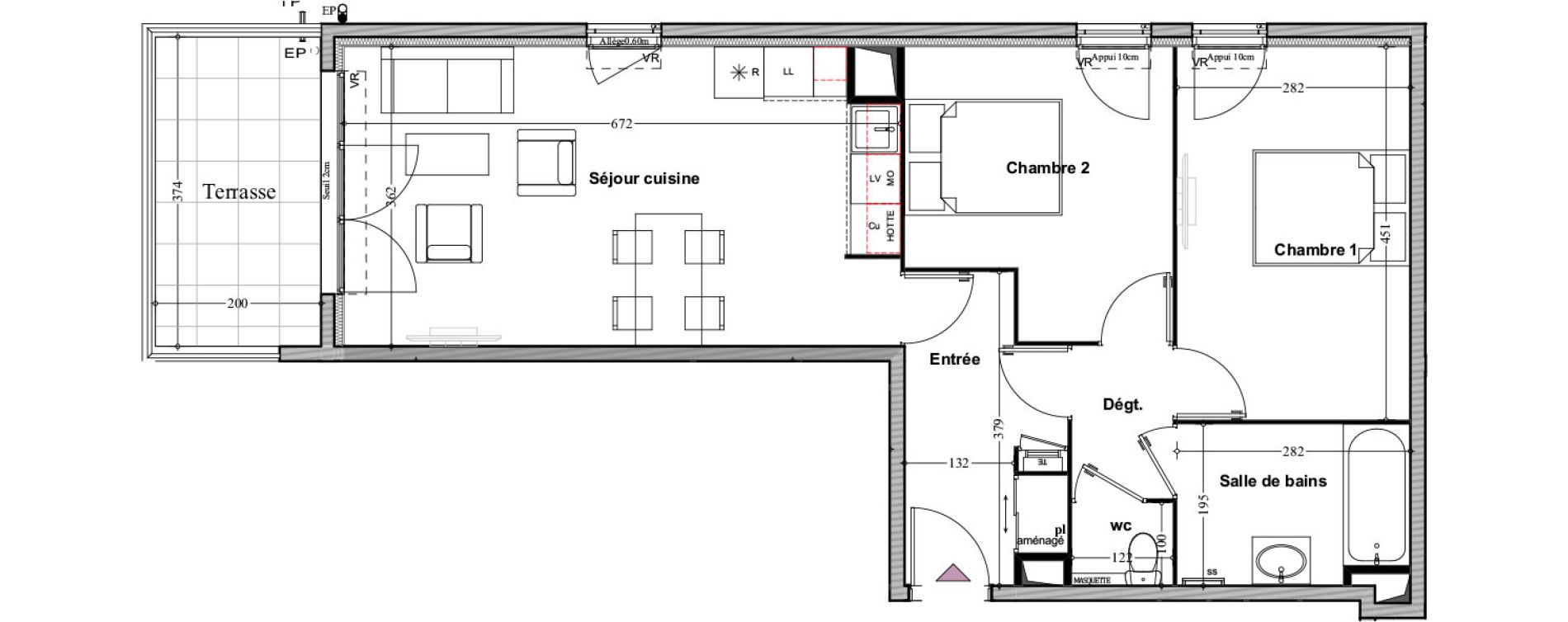 Appartement T3 de 62,08 m2 &agrave; Manosque Bellevue