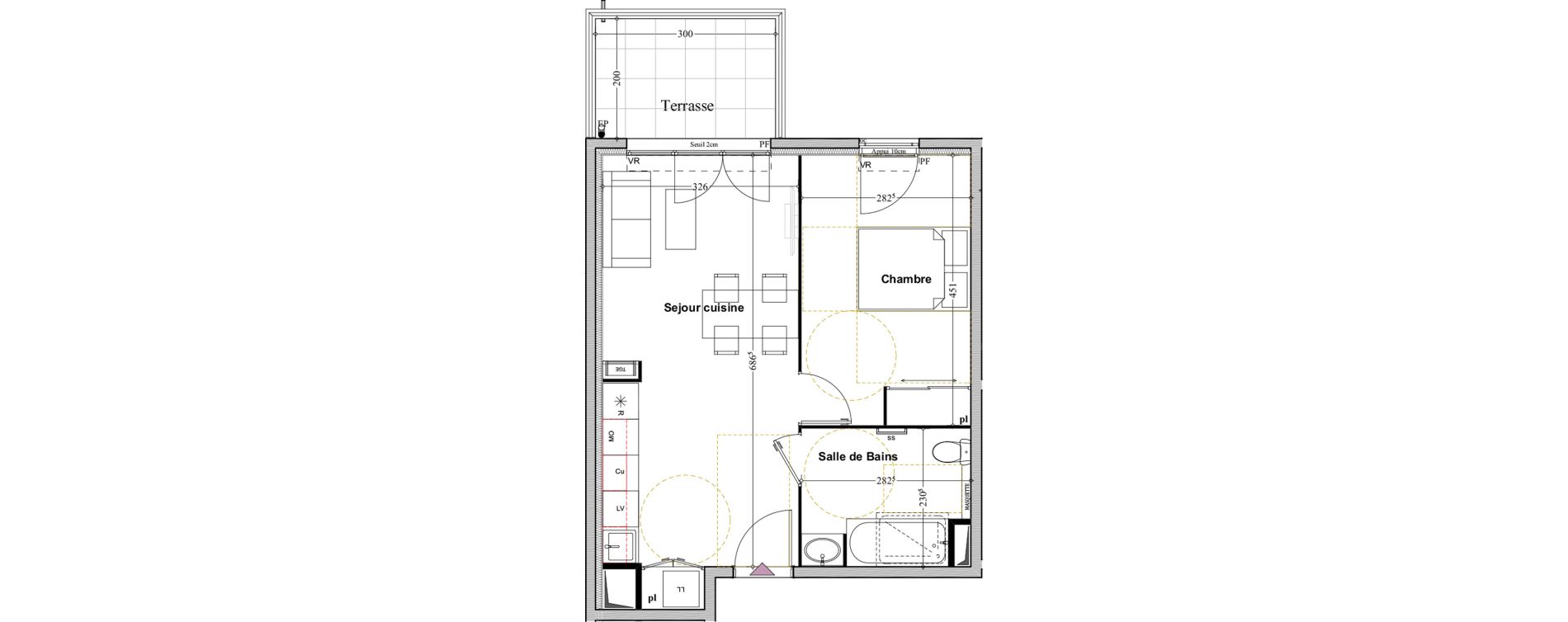 Appartement T2 de 41,77 m2 &agrave; Manosque Bellevue
