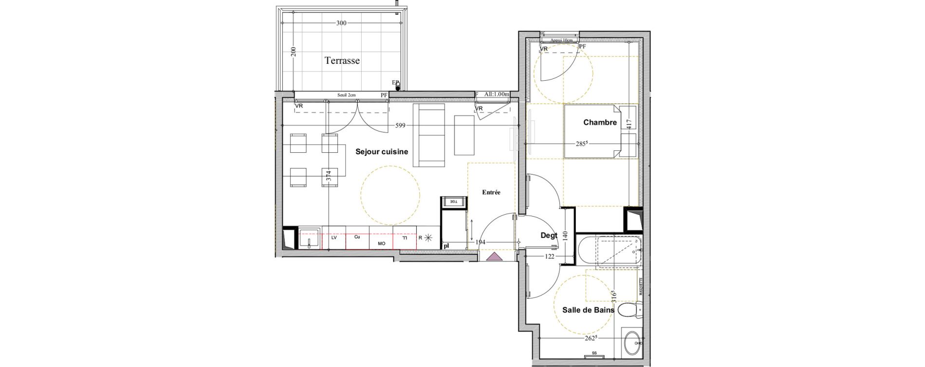 Appartement T2 de 44,27 m2 &agrave; Manosque Bellevue