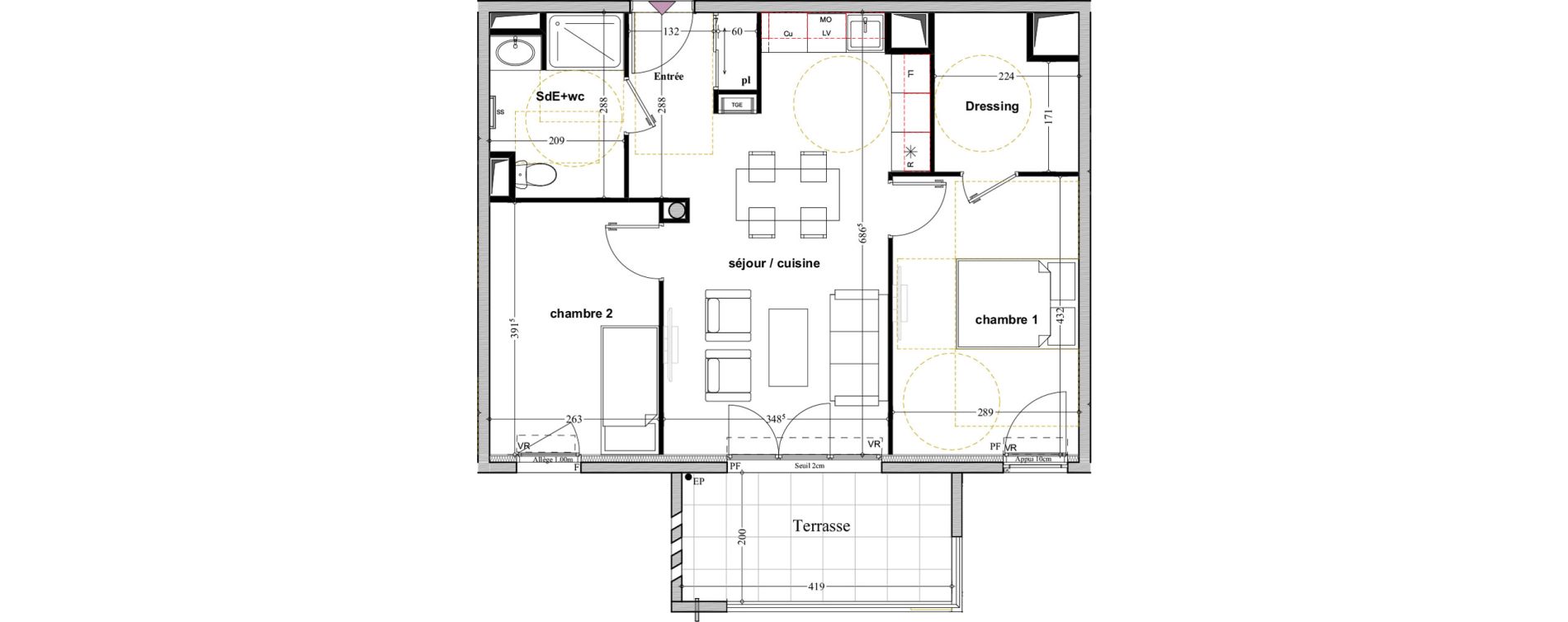 Appartement T3 de 59,21 m2 &agrave; Manosque Bellevue