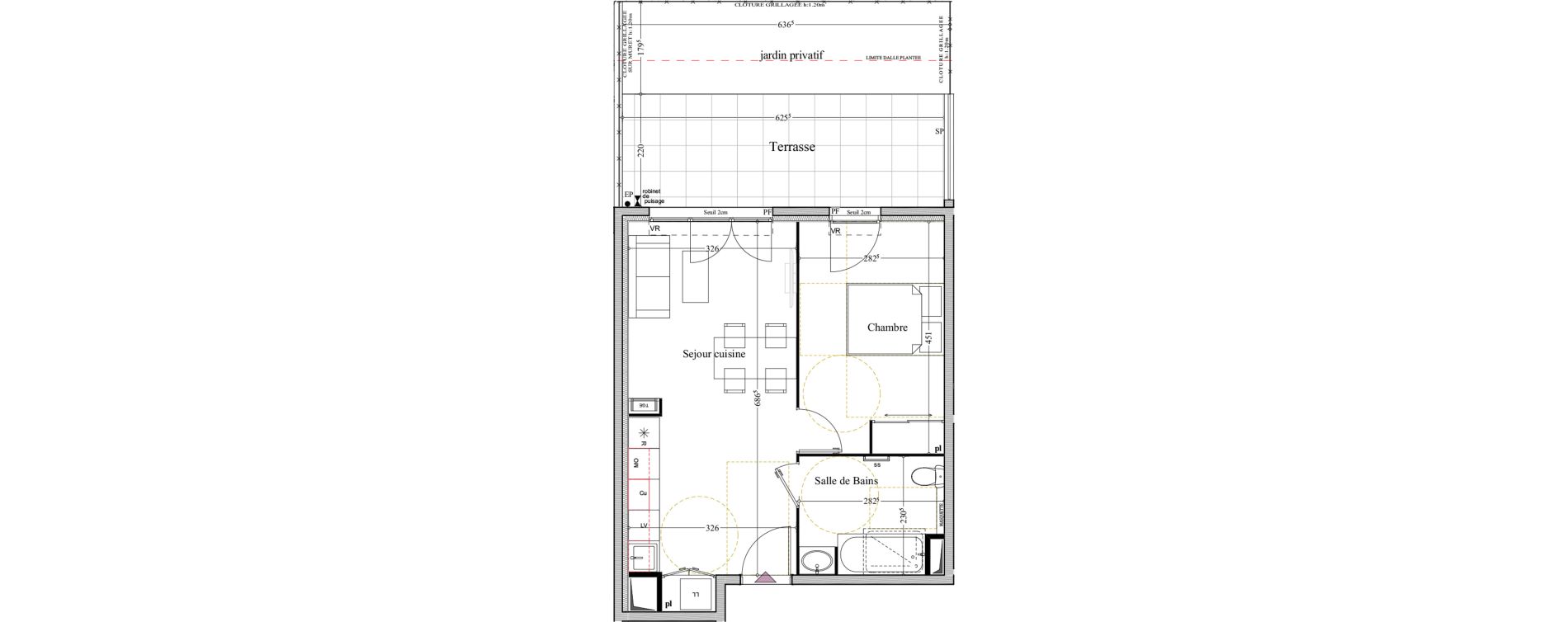 Appartement T2 de 41,84 m2 &agrave; Manosque Bellevue