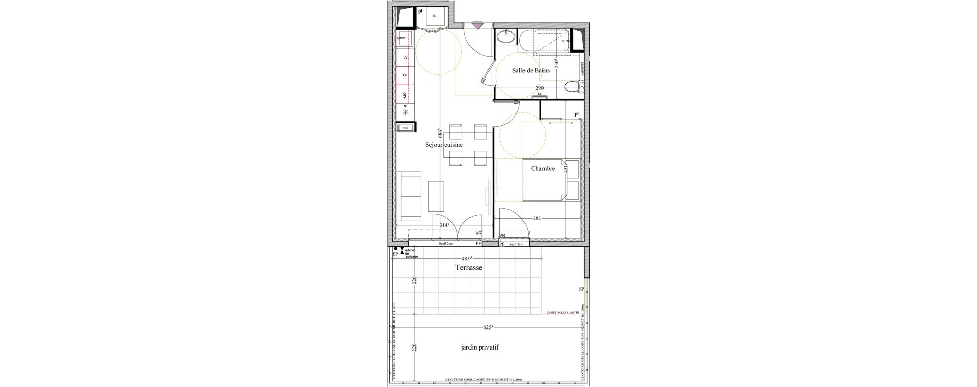 Appartement T2 de 41,31 m2 &agrave; Manosque Bellevue