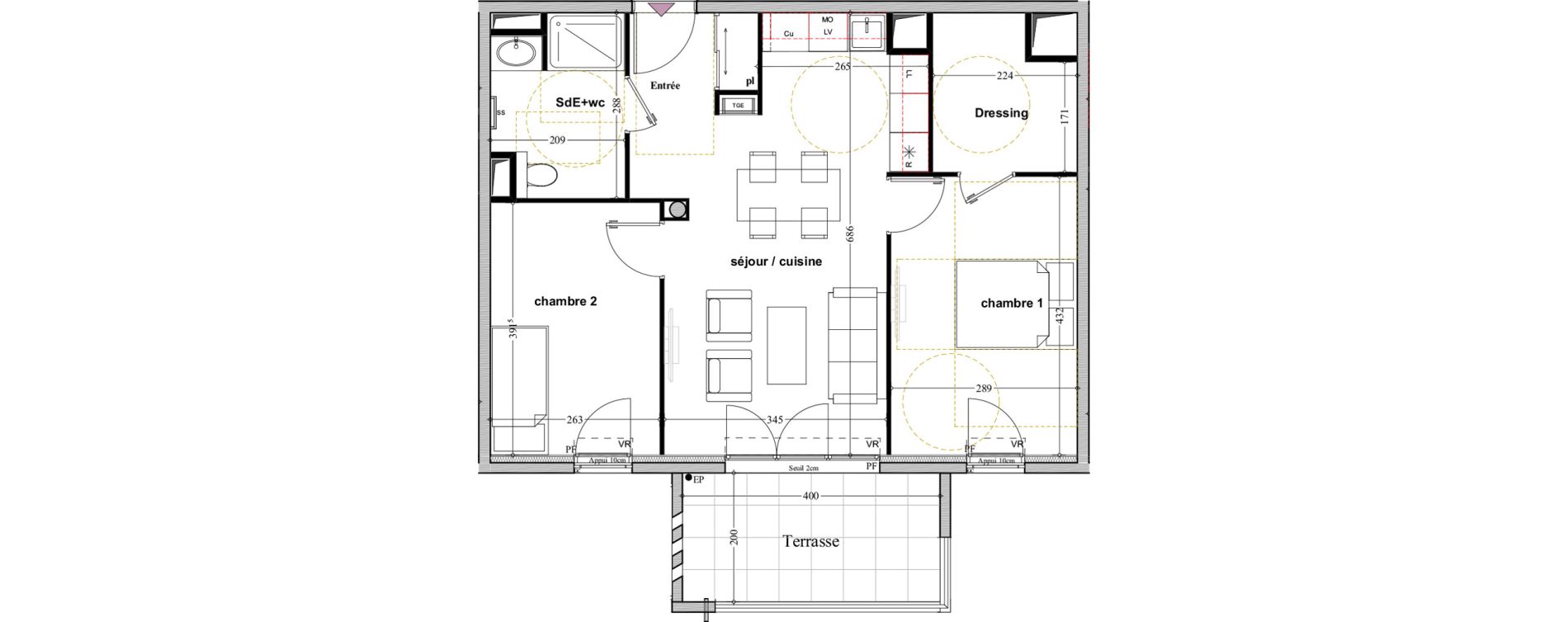 Appartement T3 de 59,01 m2 &agrave; Manosque Bellevue