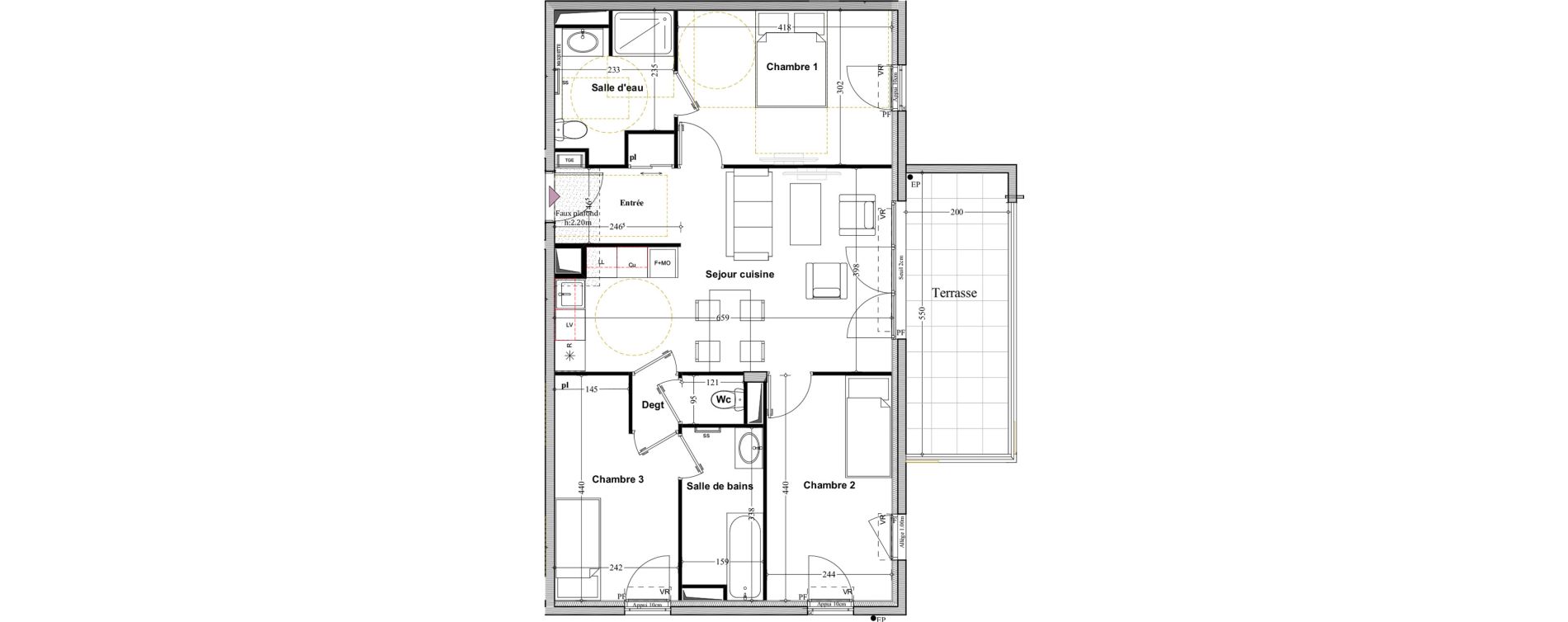 Appartement T4 de 72,15 m2 &agrave; Manosque Bellevue