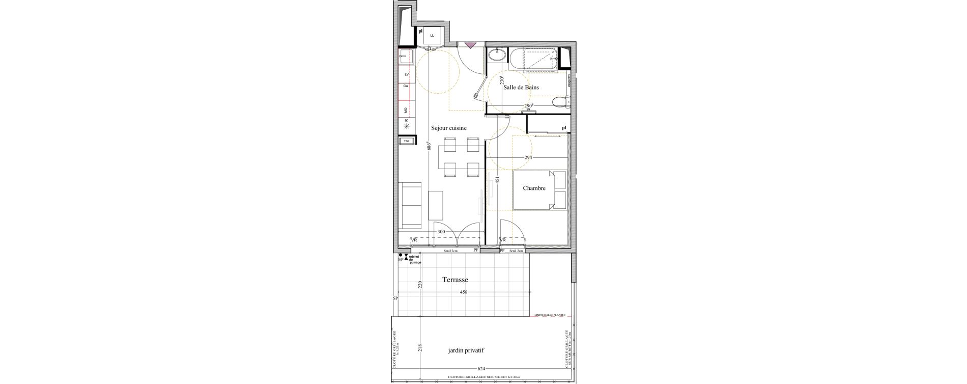 Appartement T2 de 40,17 m2 &agrave; Manosque Bellevue