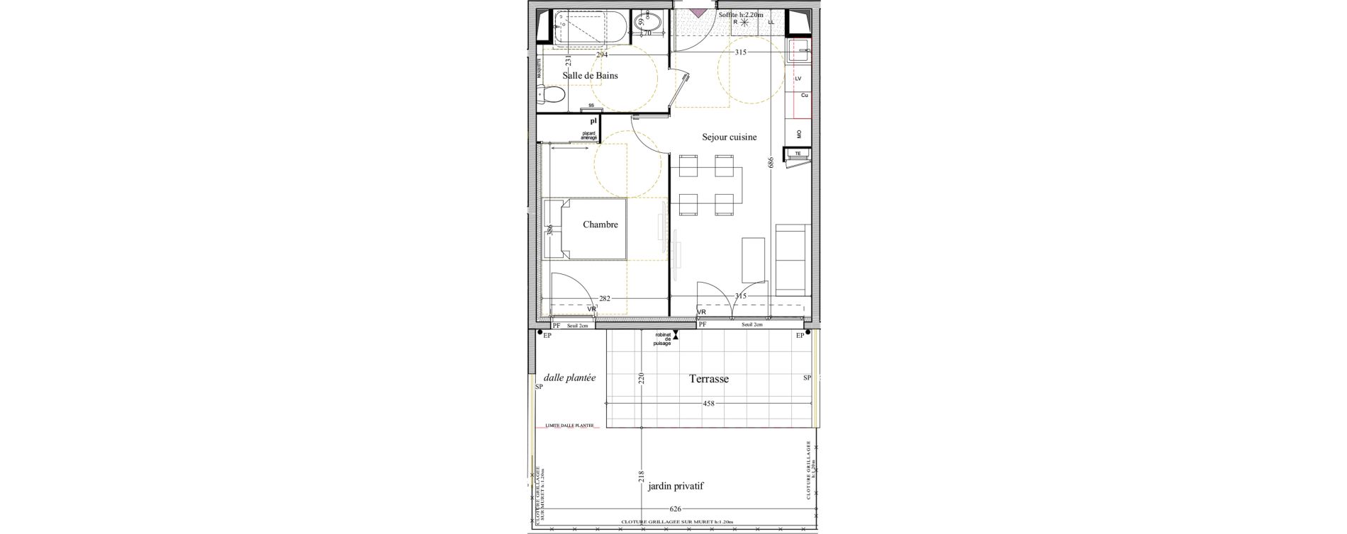 Appartement T2 de 40,23 m2 &agrave; Manosque Bellevue