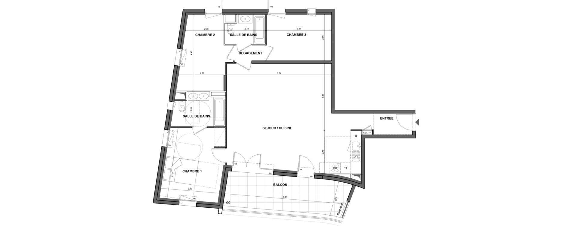 Appartement T4 de 92,35 m2 &agrave; Antibes Les prugnons