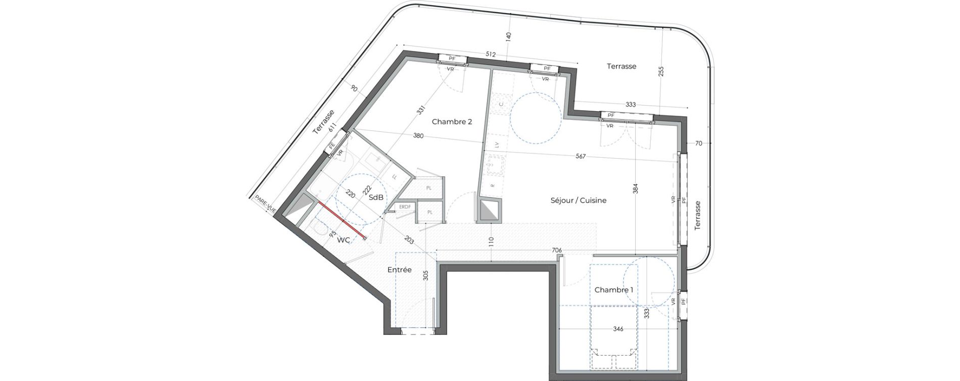 Appartement T3 de 63,04 m2 &agrave; Antibes Les groules - les br&eacute;gui&egrave;res