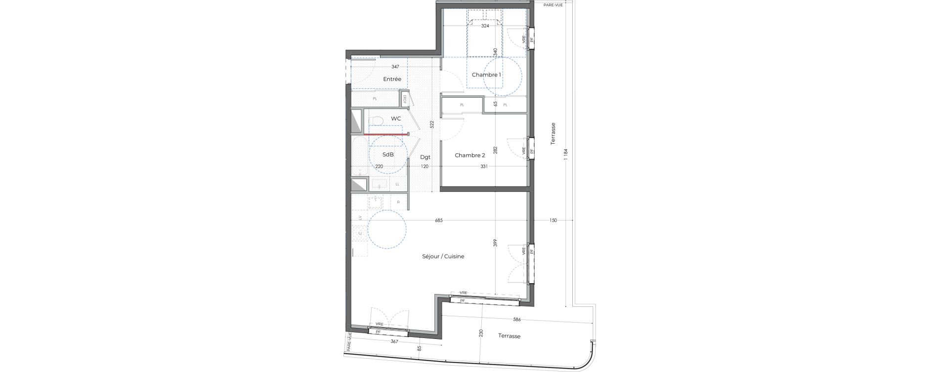 Appartement T3 de 70,71 m2 &agrave; Antibes Les groules - les br&eacute;gui&egrave;res