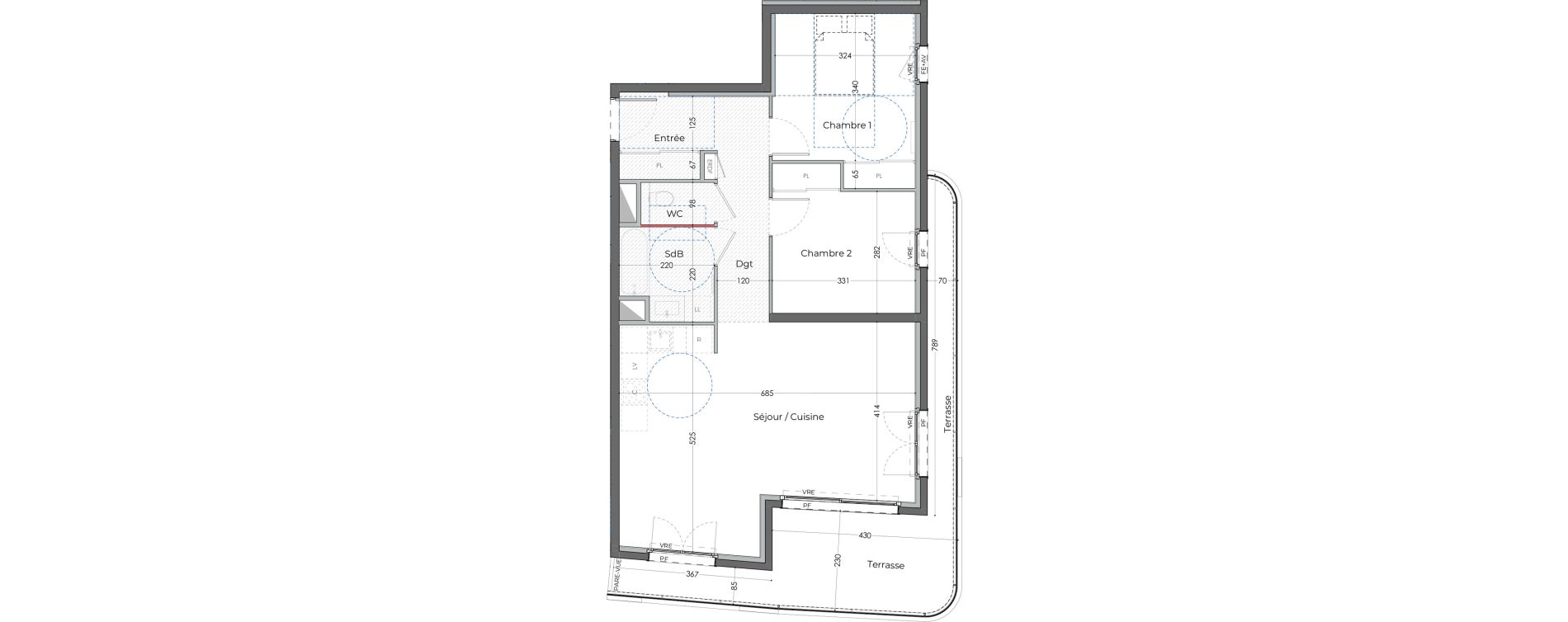 Appartement T3 de 70,71 m2 &agrave; Antibes Les groules - les br&eacute;gui&egrave;res