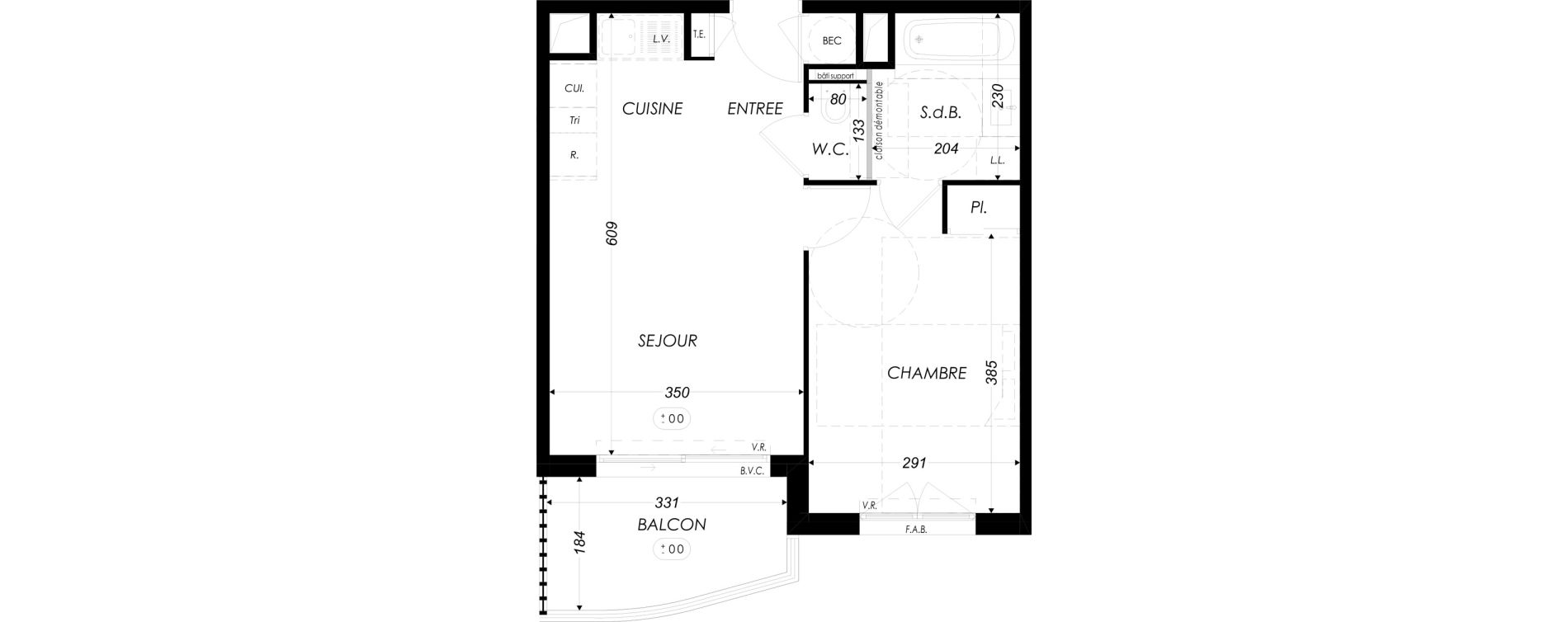 Appartement T2 de 39,75 m2 &agrave; Antibes Azurville - val claret