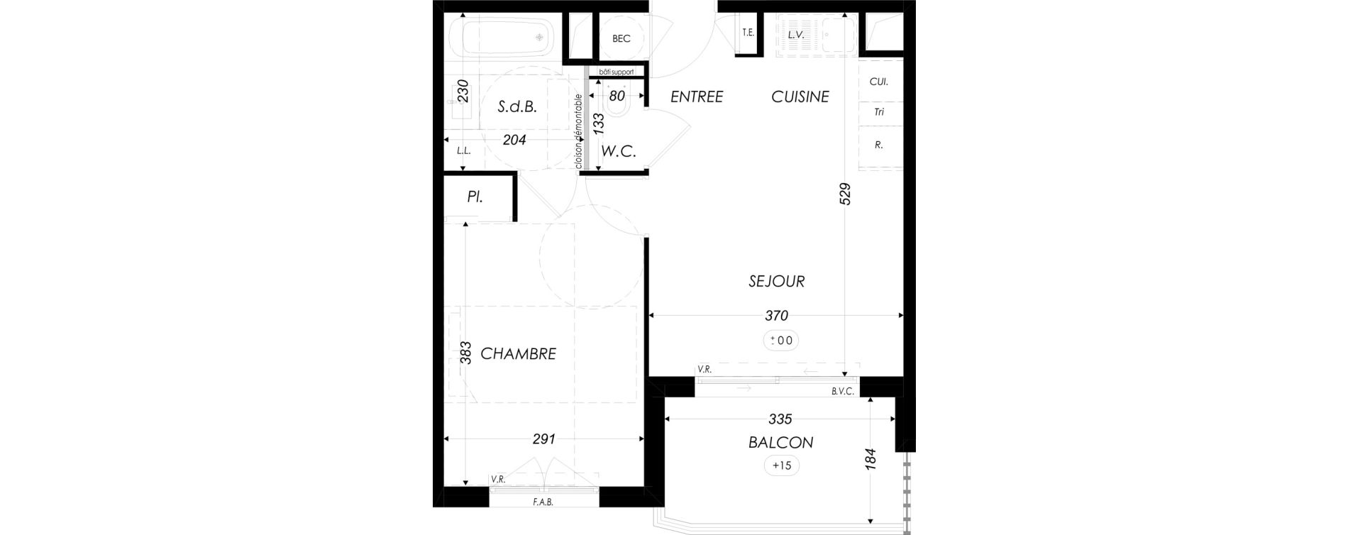 Appartement T2 de 38,05 m2 &agrave; Antibes Azurville - val claret