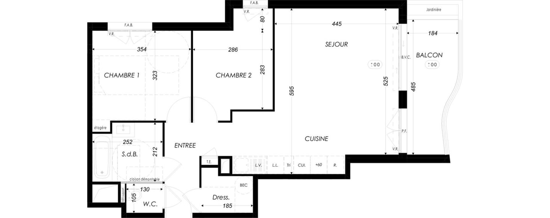 Appartement T3 de 64,60 m2 &agrave; Antibes Azurville - val claret