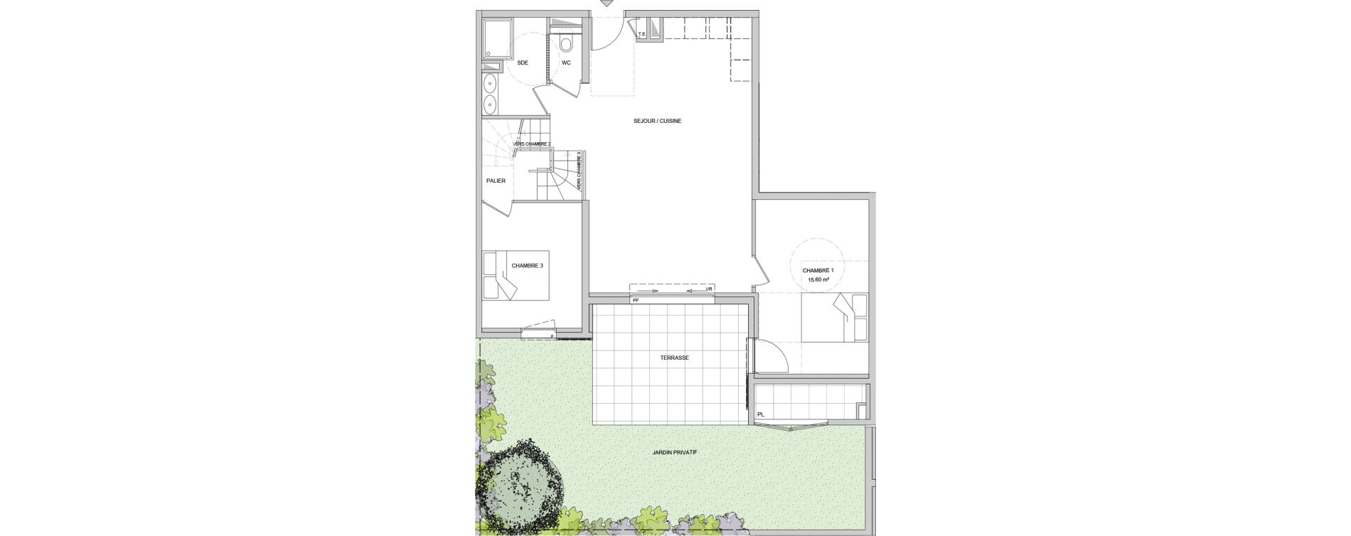 Duplex T4 de 82,58 m2 &agrave; Antibes La fontonne