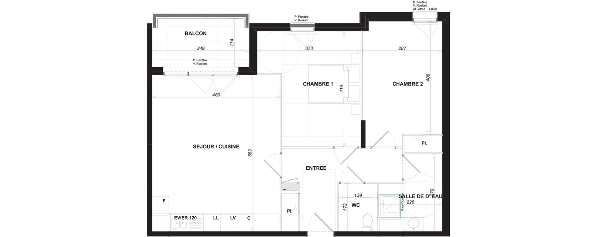Appartement T3 de 67,45 m2 &agrave; Antibes Les trois moulins