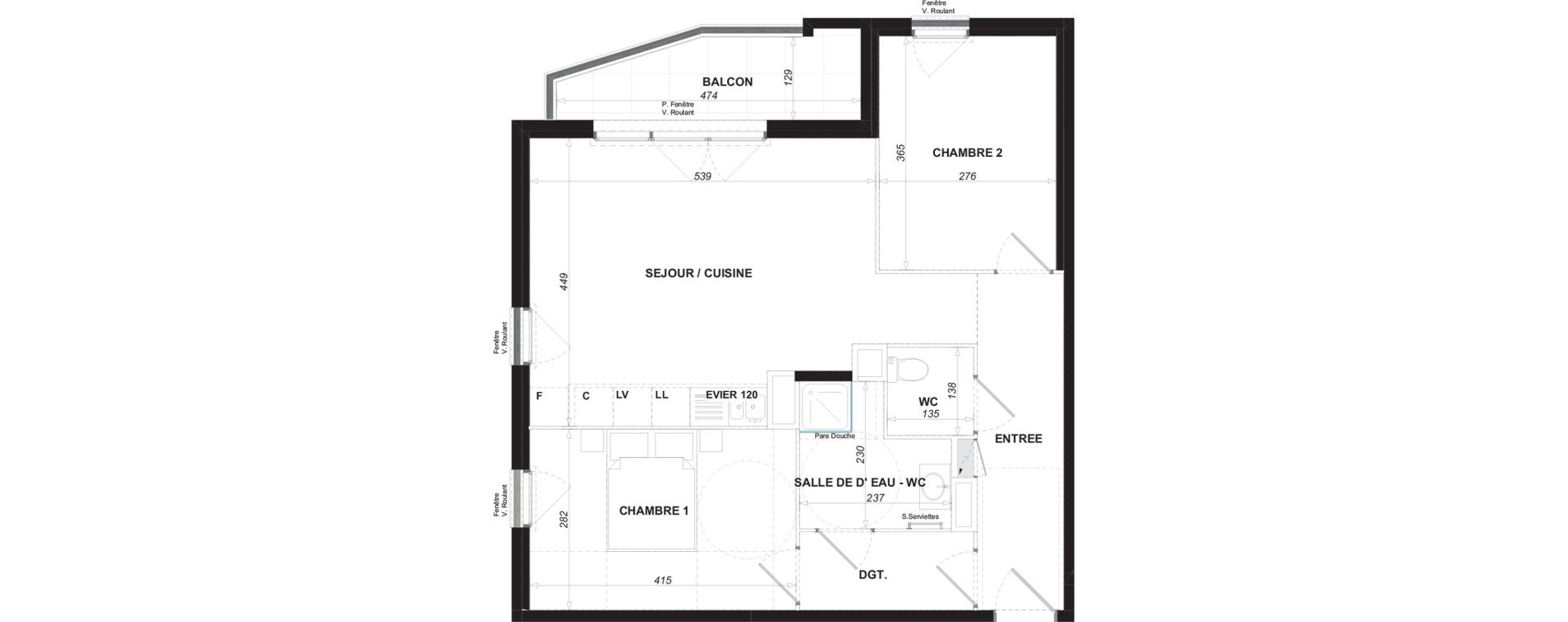 Appartement T3 de 62,75 m2 &agrave; Antibes Les trois moulins