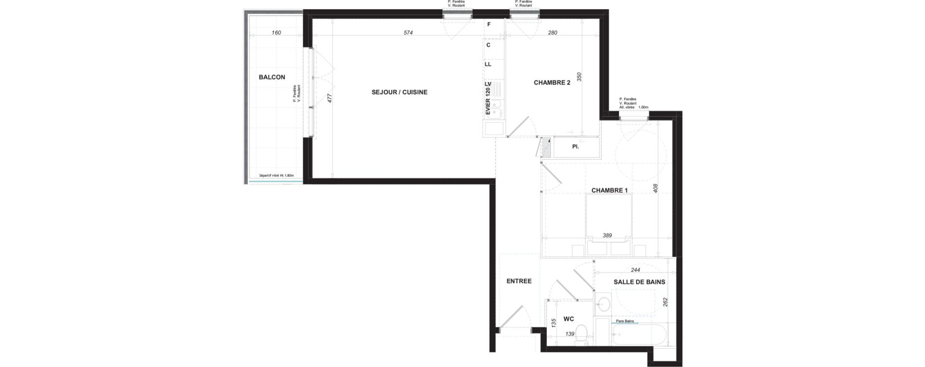 Appartement T3 de 68,60 m2 &agrave; Antibes Les trois moulins