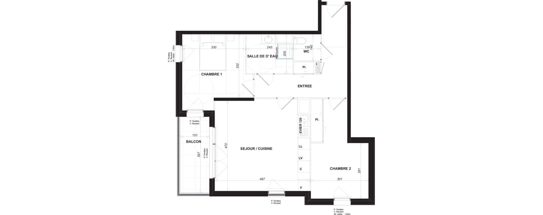 Appartement T3 de 66,70 m2 &agrave; Antibes Les trois moulins