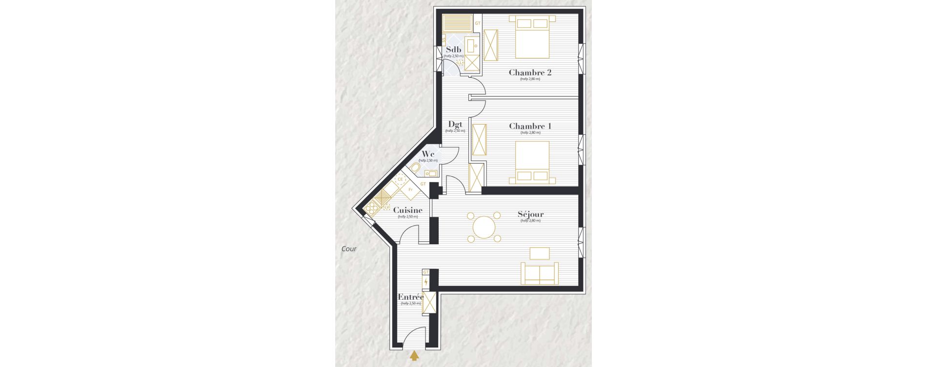 Appartement T3 de 84,21 m2 &agrave; Antibes Place de gaulle