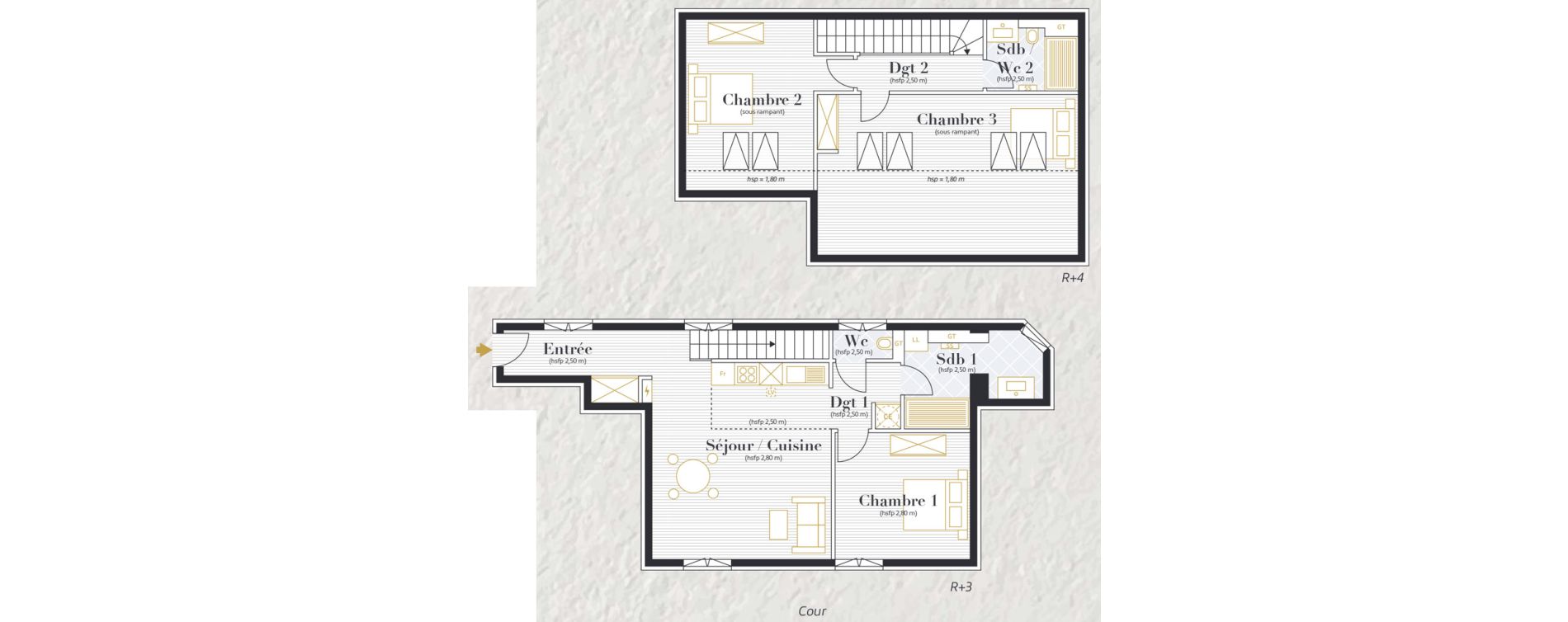 Appartement T4 de 85,57 m2 &agrave; Antibes Place de gaulle