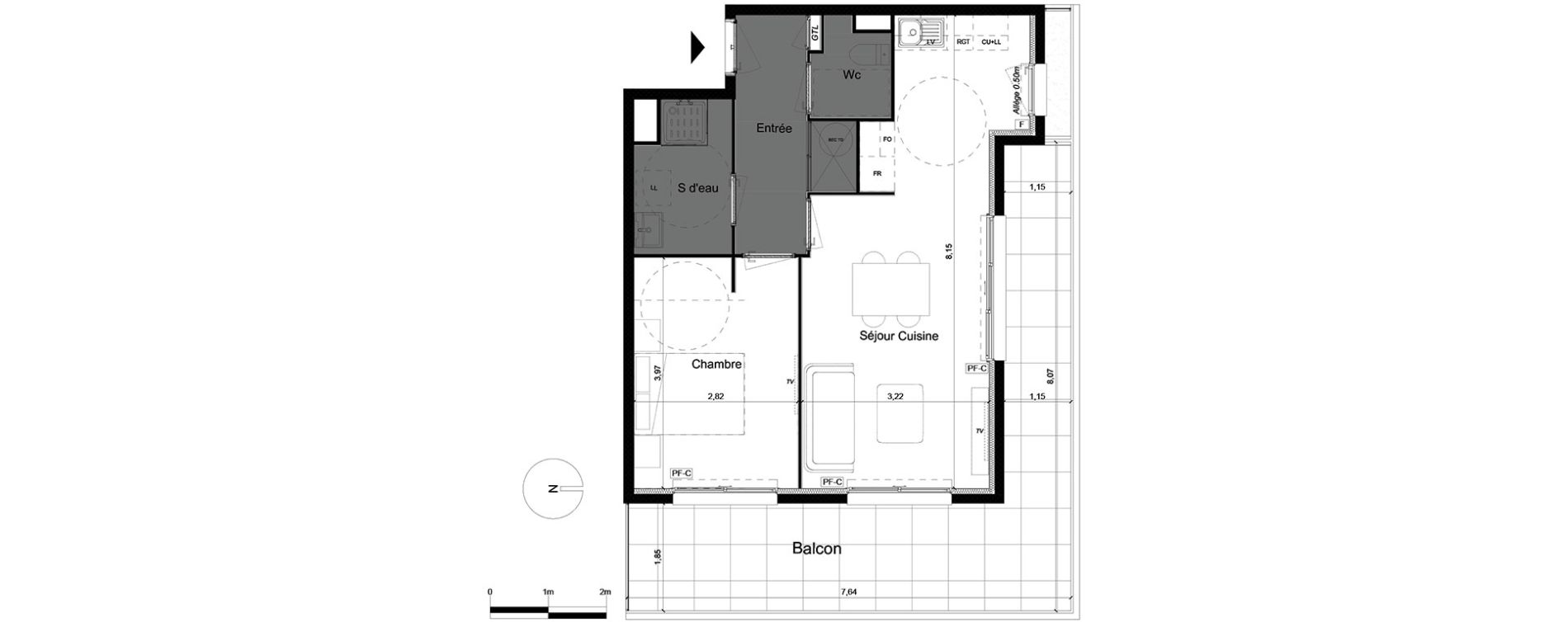 Appartement T2 de 46,52 m2 &agrave; Antibes Juan les pins