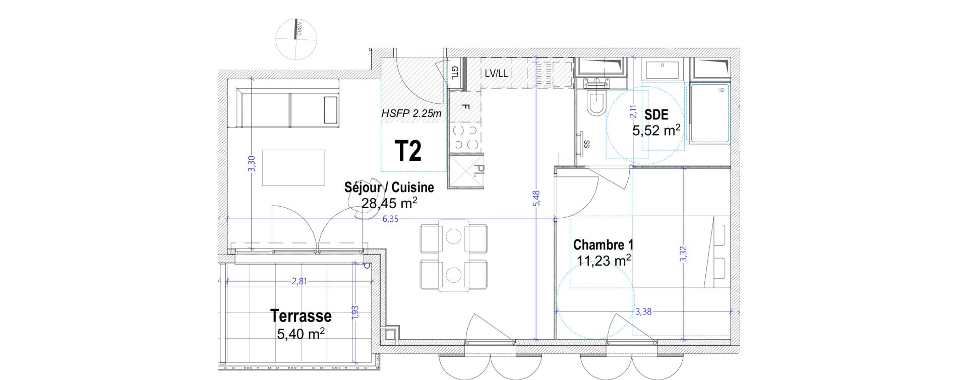 Appartement T2 de 45,20 m2 &agrave; Antibes Lauvert