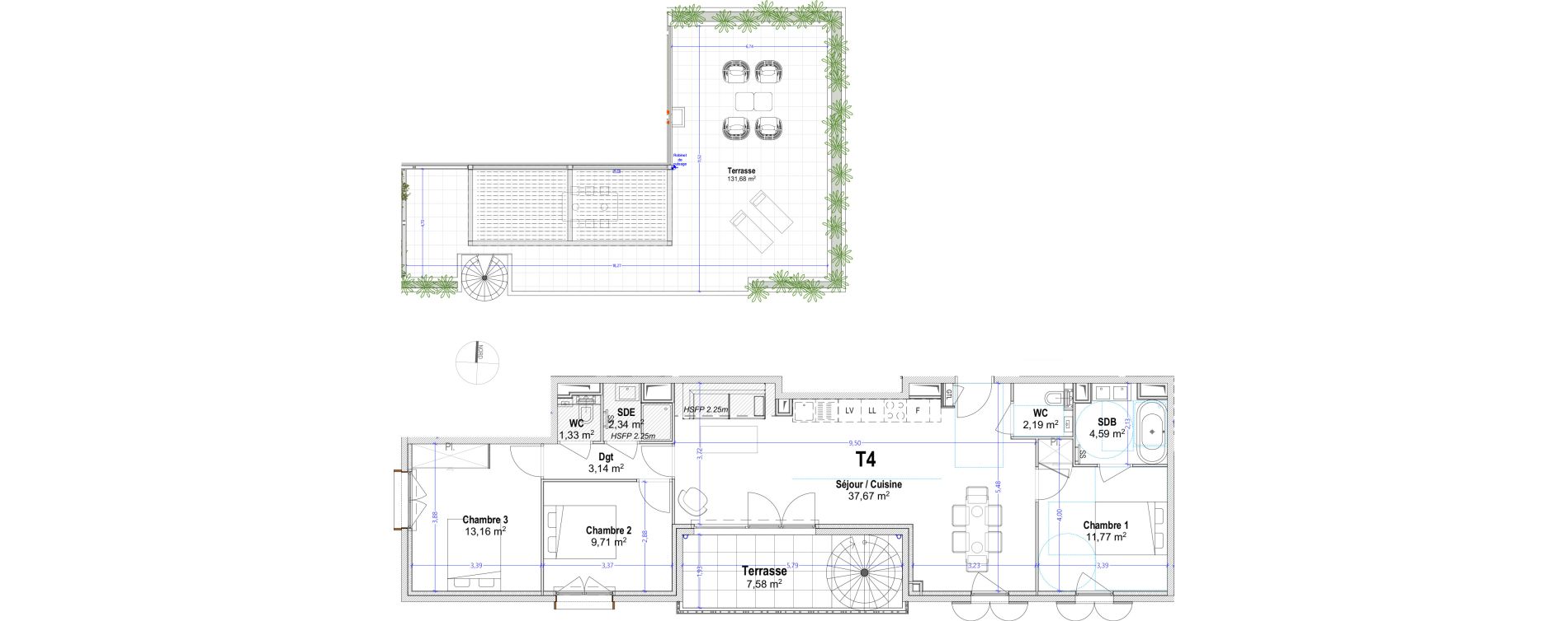Appartement T4 de 85,90 m2 &agrave; Antibes Lauvert