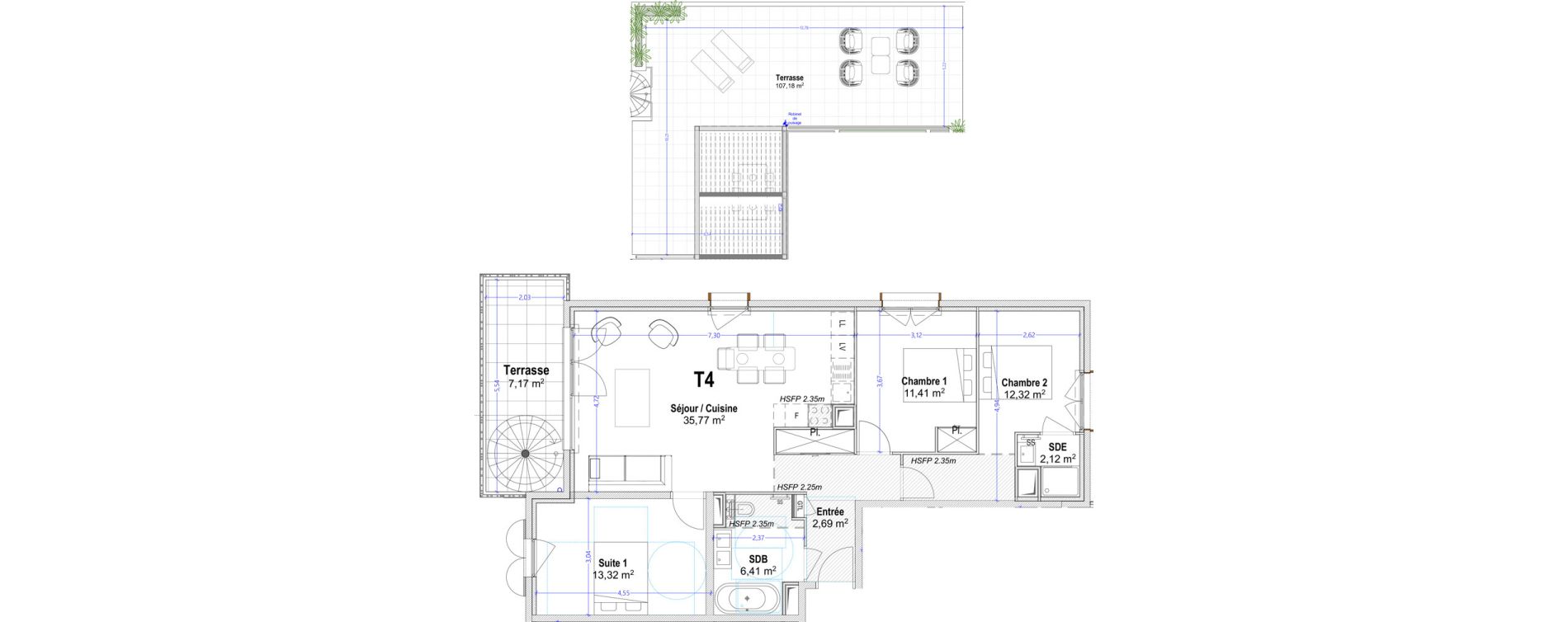 Appartement T4 de 84,04 m2 &agrave; Antibes Lauvert