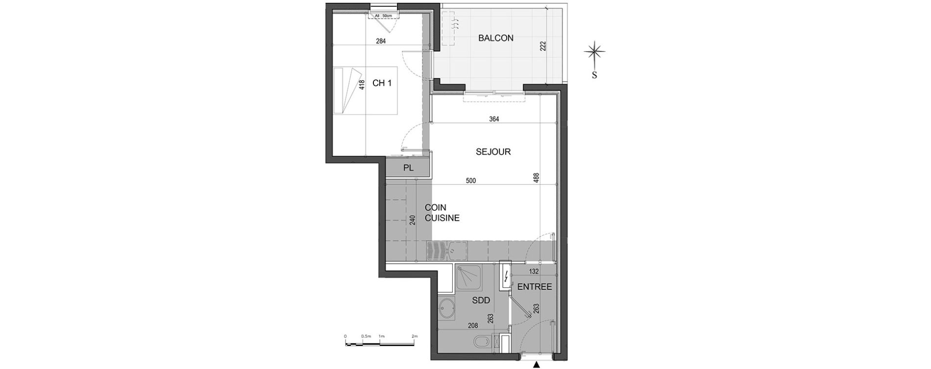 Appartement T2 de 41,60 m2 &agrave; Antibes Saint jean