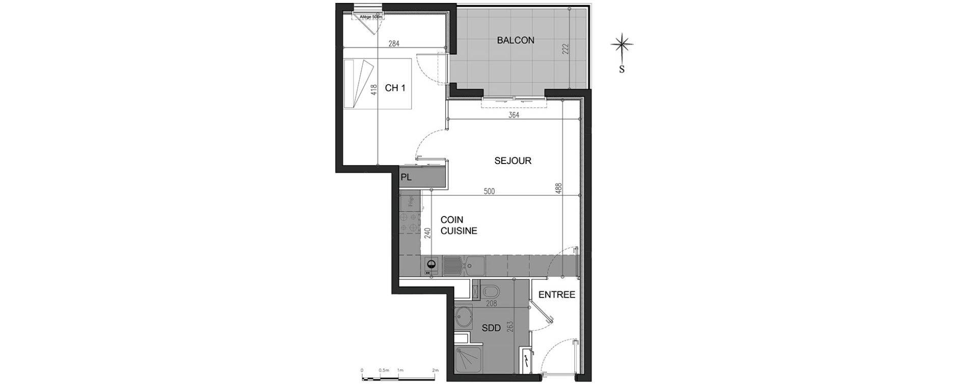 Appartement T2 de 41,70 m2 &agrave; Antibes Saint jean