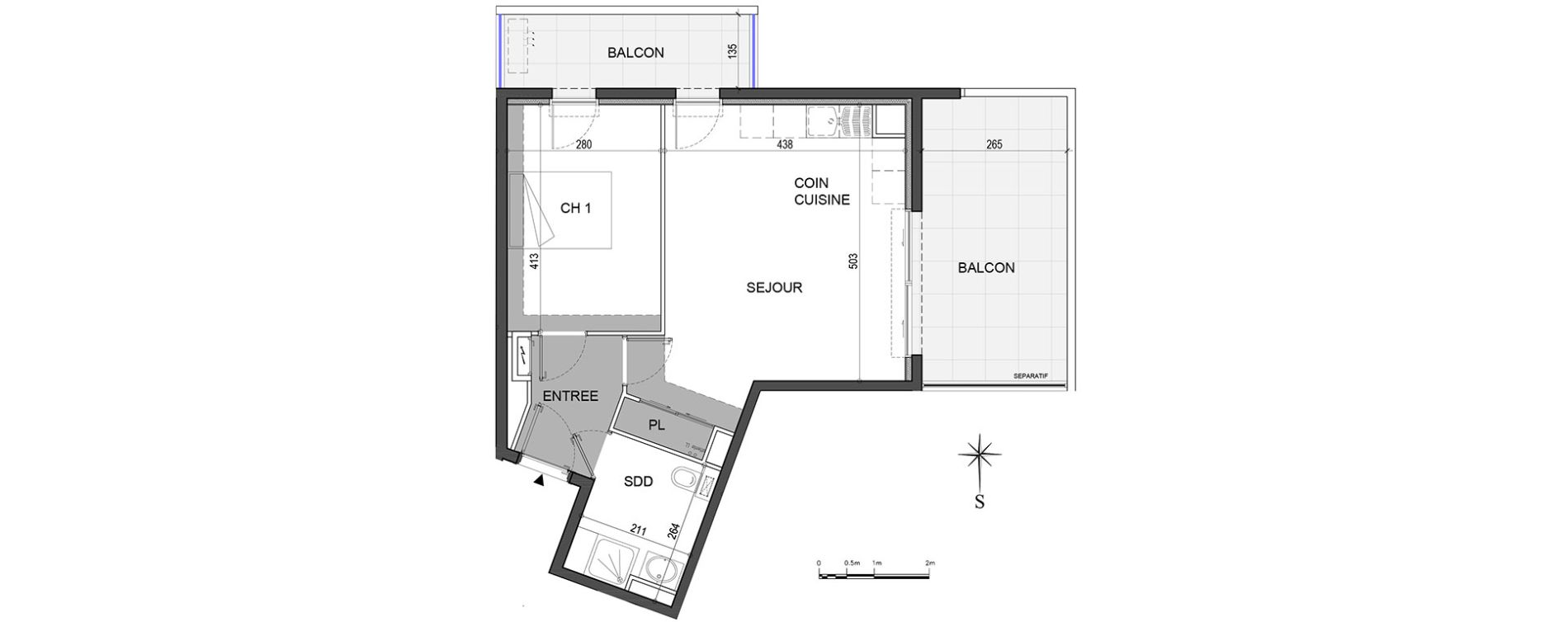 Appartement T2 de 45,10 m2 &agrave; Antibes Saint jean
