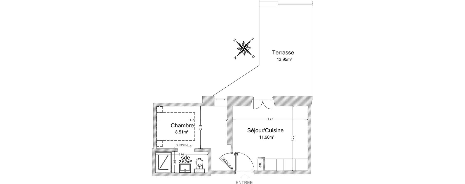 Appartement T2 de 22,73 m2 &agrave; Antibes Place de gaulle