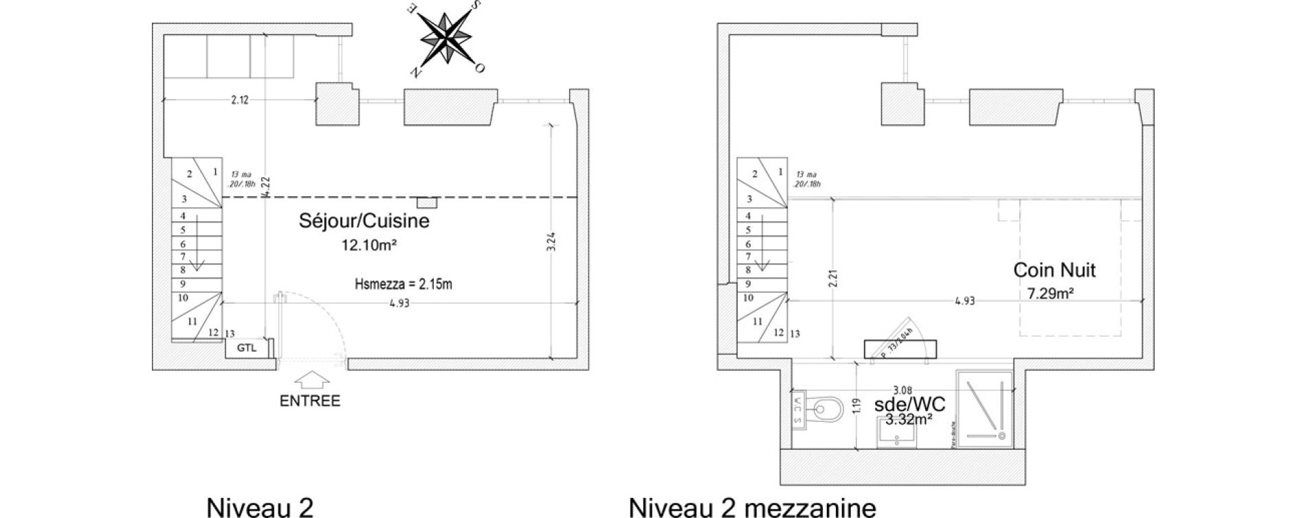 Duplex T2 de 17,06 m2 &agrave; Antibes Place de gaulle