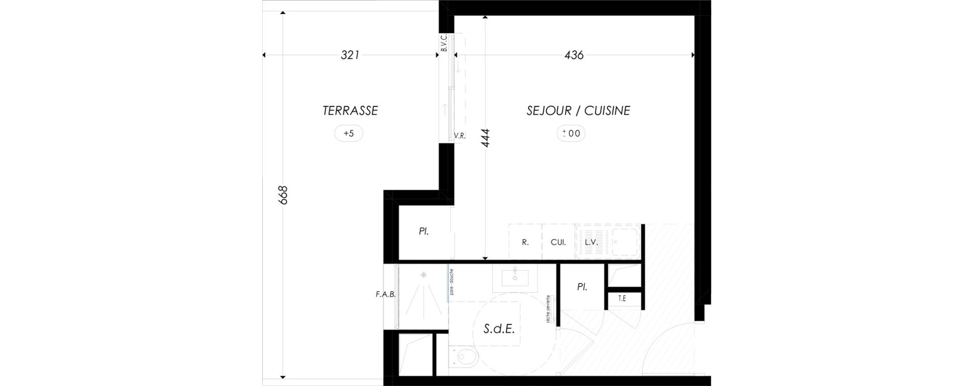 Appartement T1 de 29,90 m2 &agrave; Antibes Les prugnons