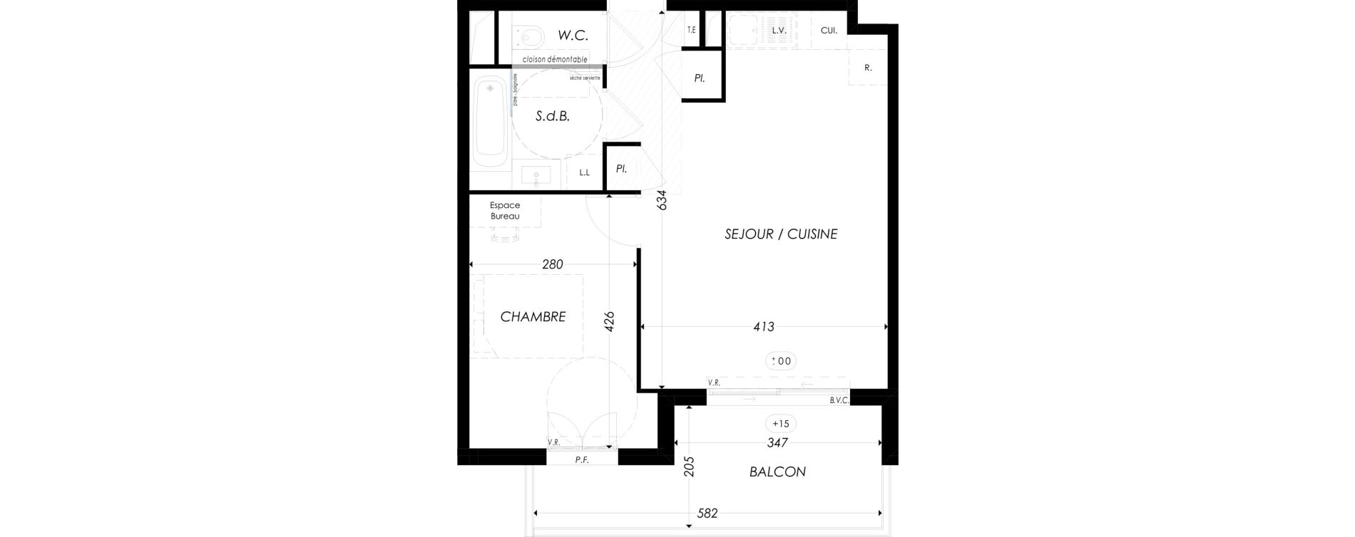 Appartement T2 de 45,25 m2 &agrave; Antibes Les prugnons