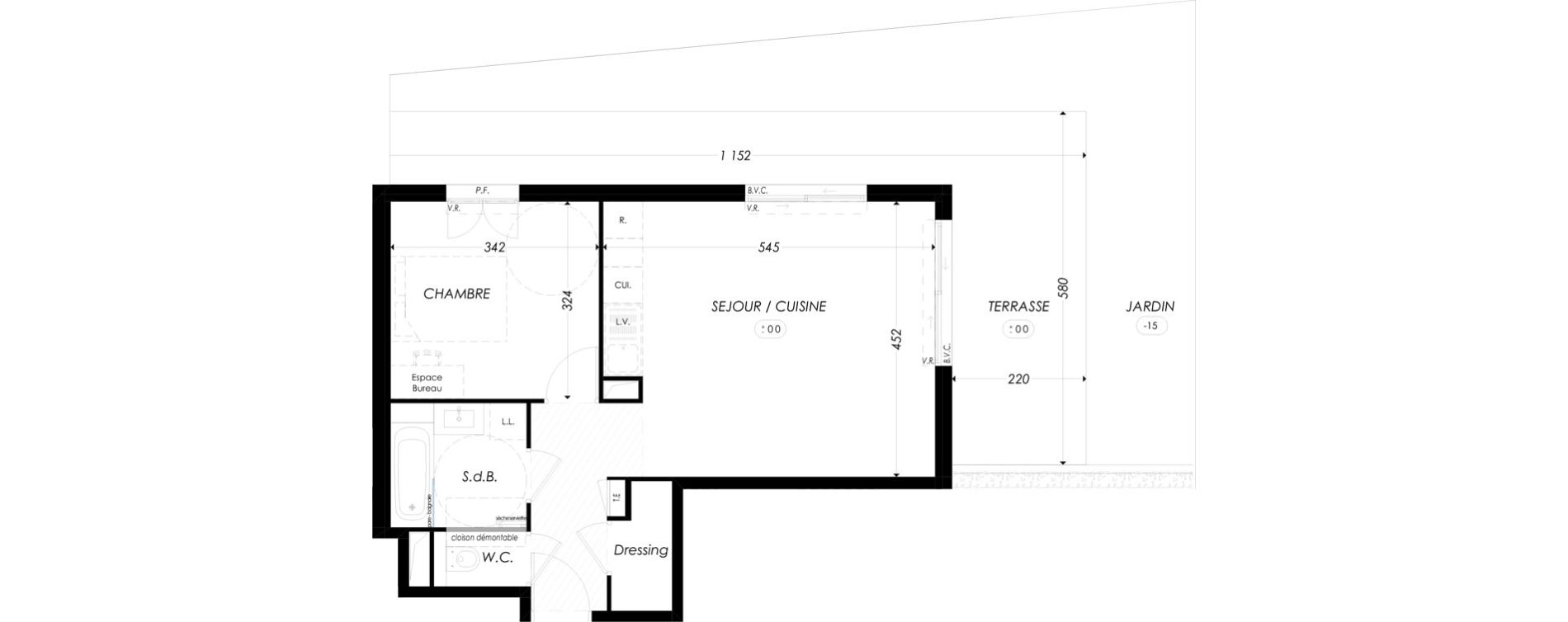 Appartement T2 de 47,45 m2 &agrave; Antibes Les prugnons