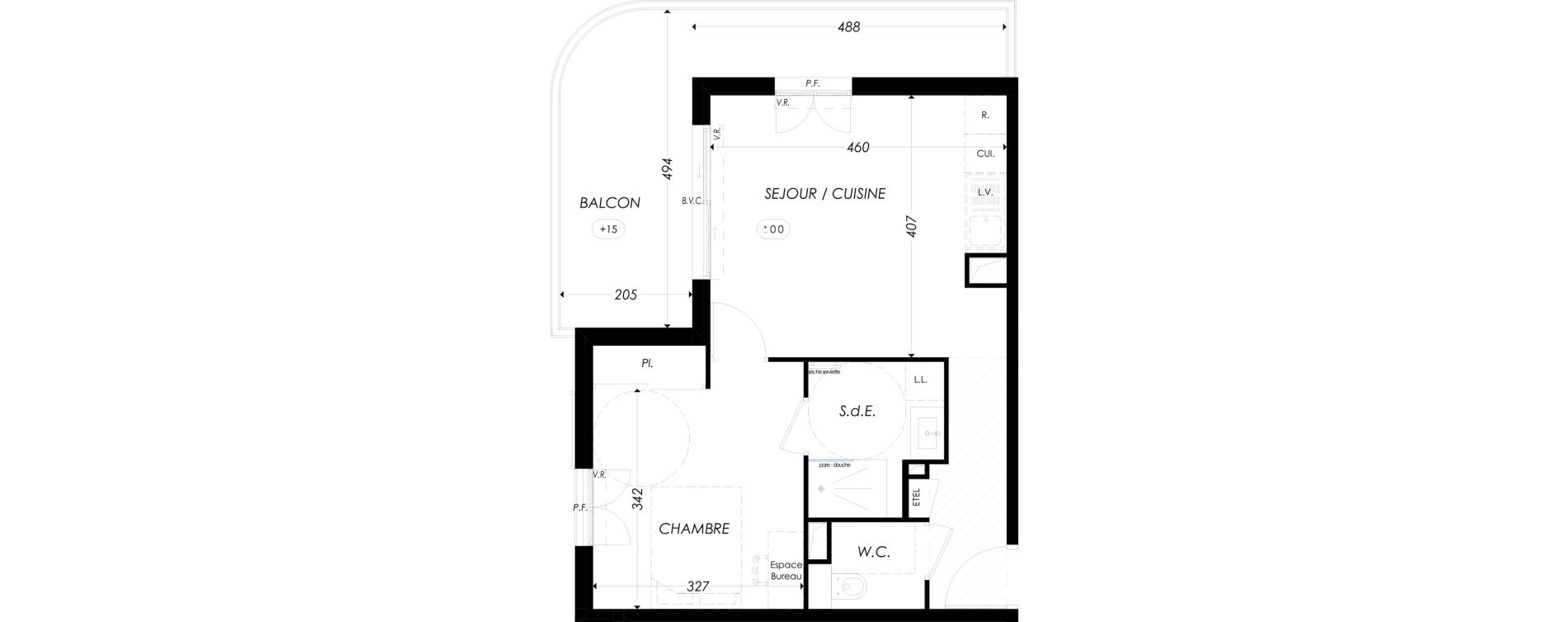 Appartement T2 de 42,25 m2 &agrave; Antibes Les prugnons