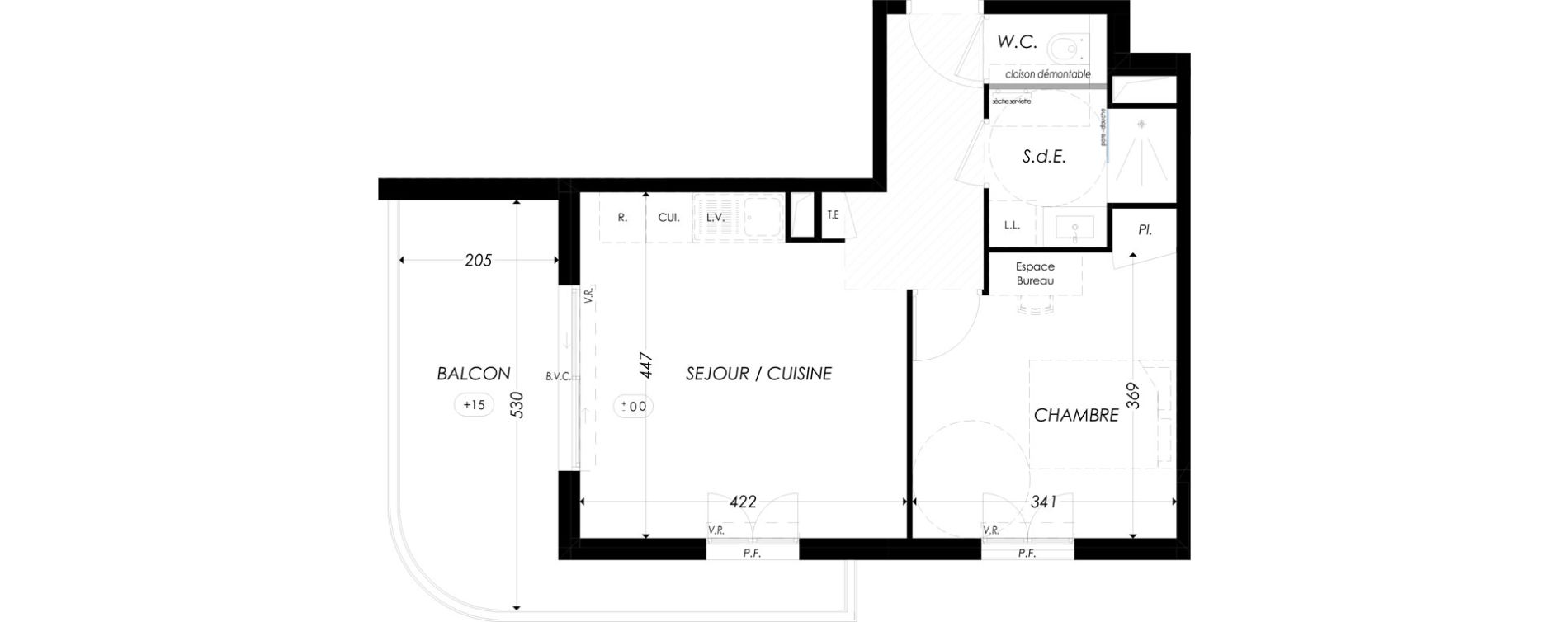 Appartement T2 de 40,50 m2 &agrave; Antibes Les prugnons