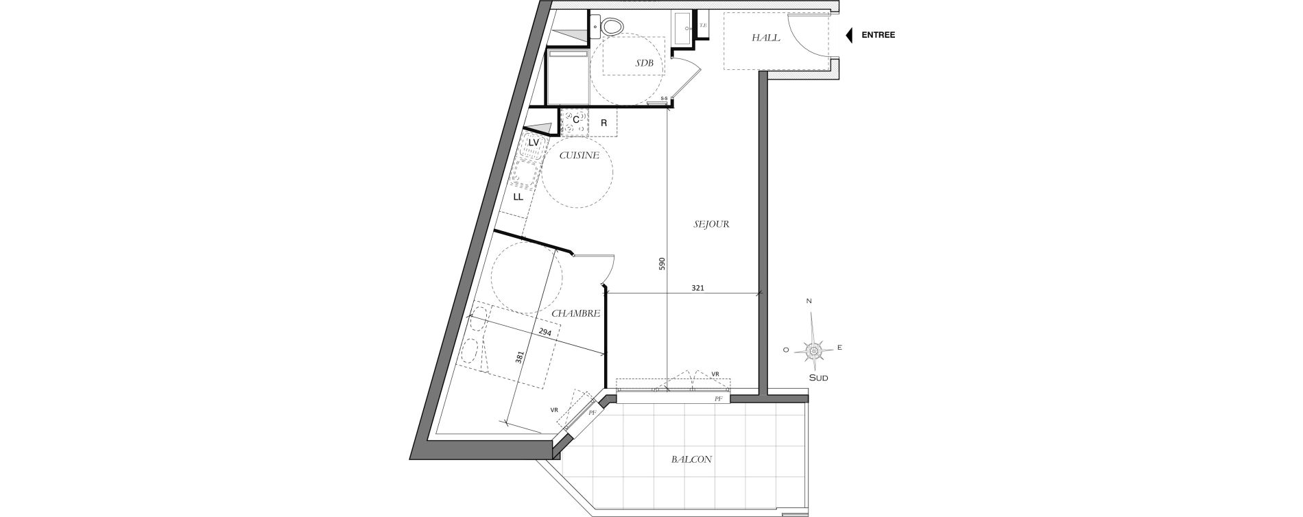 Appartement T2 de 45,92 m2 &agrave; Antibes Juan les pins