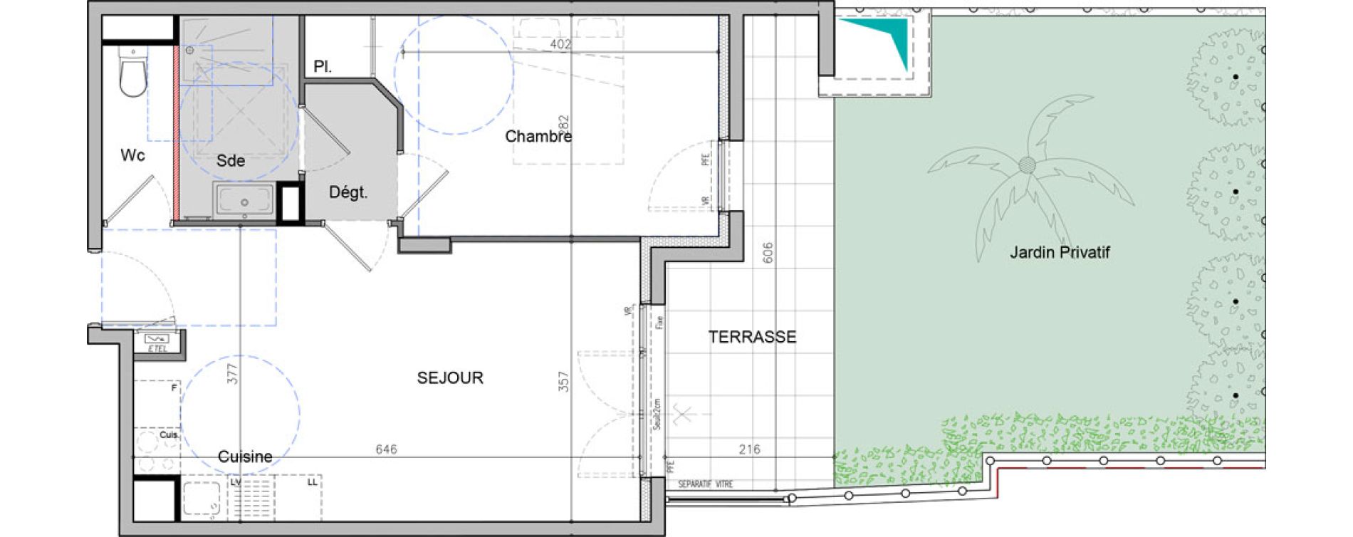 Appartement T2 de 43,87 m2 &agrave; Antibes Juan les pins