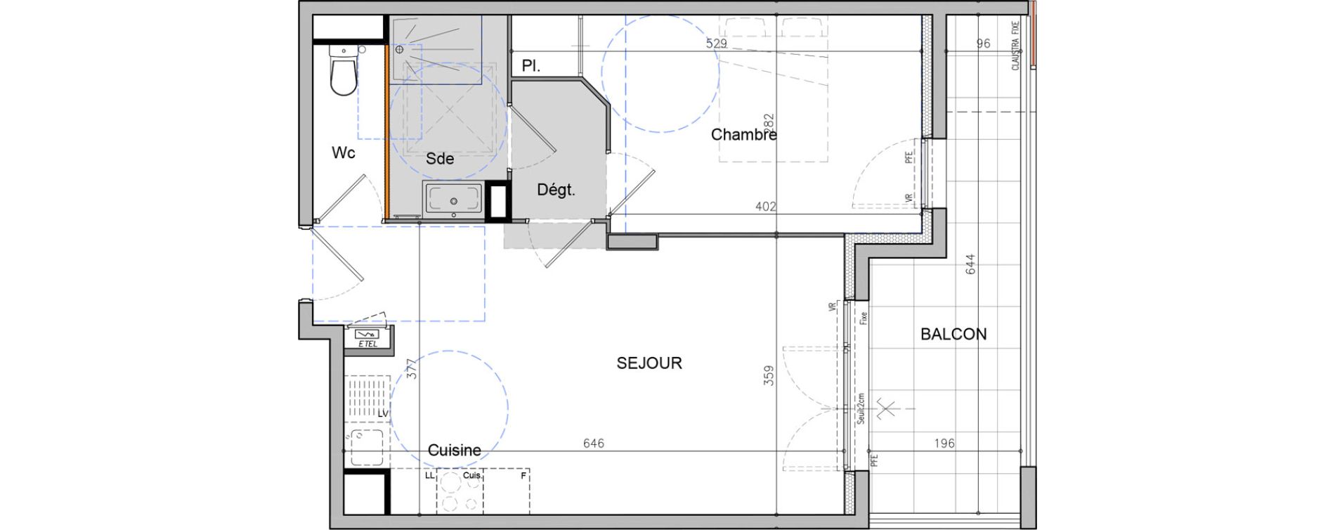 Appartement T2 de 44,15 m2 &agrave; Antibes Juan les pins